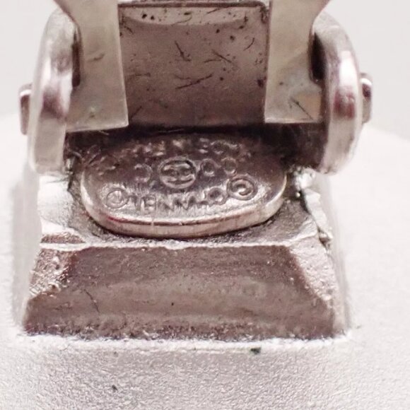 CHANEL Logo Round Button Earrings 00C Clip-On Silver SHW France - Picture 5 of 10